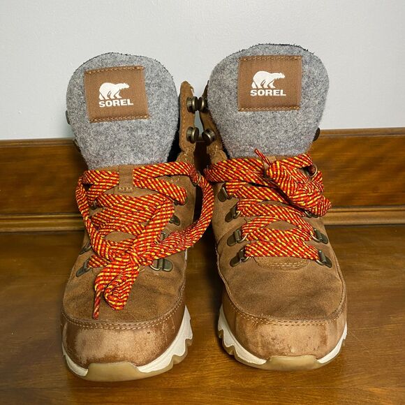 Sorel Kinetic Conquest Rain Boots Womens Sz 5 Tan/Brown Winter Hiking Walking - Picture 2 of 13